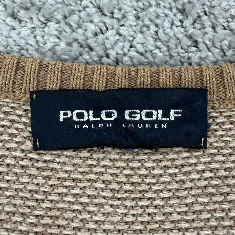 Vintage Polo Golf Ralph Lauren Sweater Vest Men's M Wool V-Neck Old Money